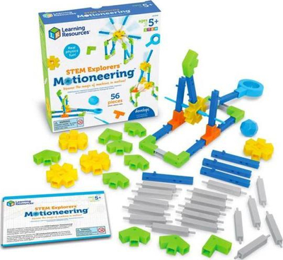 Lodër ndërtimi Learning Resources STEM Explorers Motioneering, 56 copë, lodër edukative STEM, shumëngjyrëshe