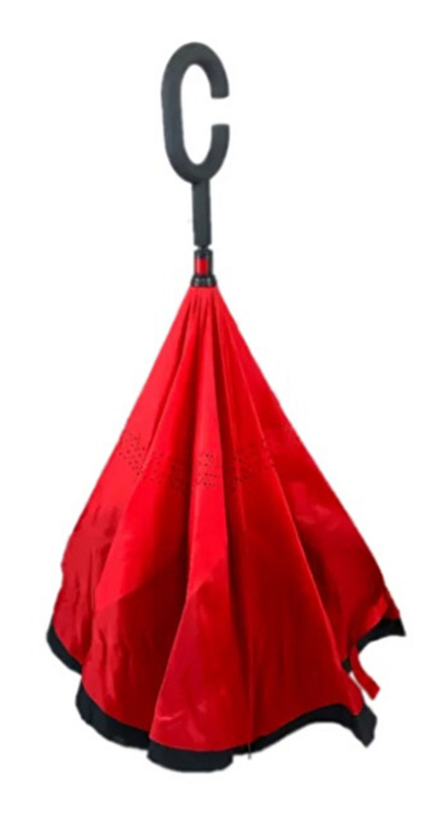 Çadër Blooming Brollies Inside out Plain Red Umbrella, e kuqe/zezë