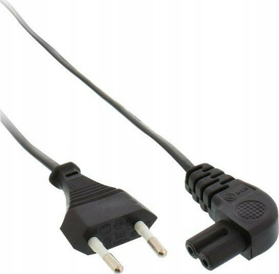 Kabllo rryme INLINE, Euro plug në IEC C7 me kënd, 50 cm, e zezë