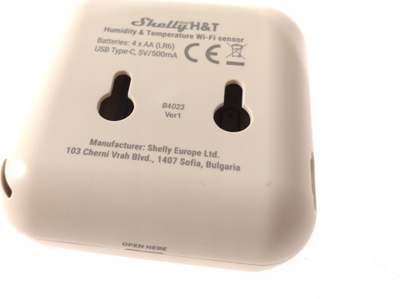 Паметен сензор Shelly Plus H&amp;T G3, температура и влажност, Bluetooth и Wi‑Fi, боја слонова коска
