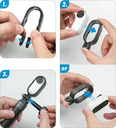 Kornizë mbrojtëse Telesin për Insta360 GO 3, ABS, montim GoPro, e zezë