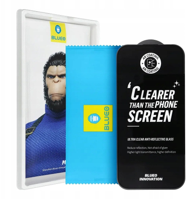 Заштитно стакло Blueo 5D Mr. Monkey, за Епл Ајфон 17 Про Макс, 0,26 mm, црно
