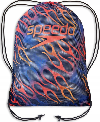 Çantë rrjete Speedo Equip Mesh Pool Bag Flames, 35L, për pishinë, blu me flakë