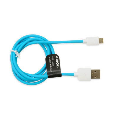 Kabllo USB iBOX IKUMD3A, USB A në microUSB, 1m, 3A, blu