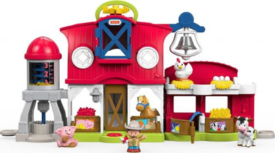 Set loje Fisher Price Little People Farm, fermë ndërvepruese me drita edhe zhurma, ngjyrë e kuqe