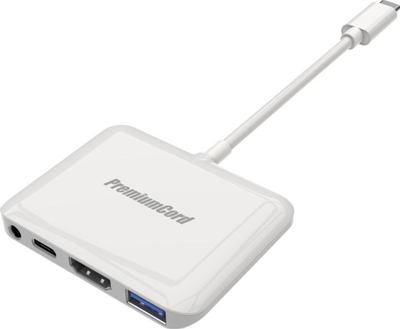 Адаптер USB C PremiumCord, HDMI 2.0 4K 60Hz, USB 3.0, бел