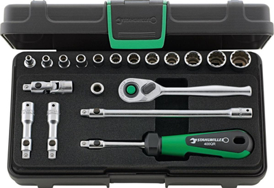 Set çelësash kokë Stahlwille 40AD/12/7QR, 1/4", 19 copë, në kuti plastike
