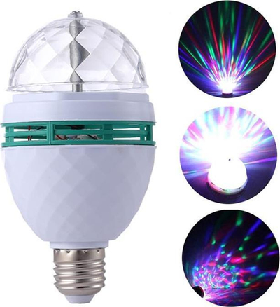 Llambë disko LED rrotulluese, E27, 3W RGB, shumëngjyrëshe