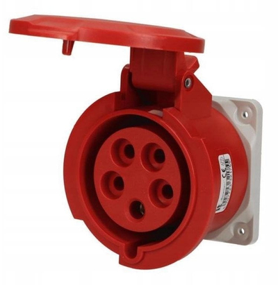 Индустриска панелска приклучница T2UK SP23373, 32A, 5P 400V, IP54