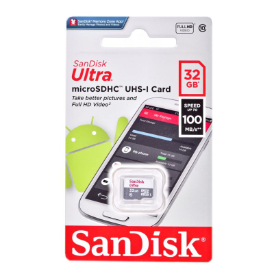 Kartë memorje SanDisk Ultra SDSQUNR-032G-GN3MN, 32GB, MicroSDHC Class 10, gri