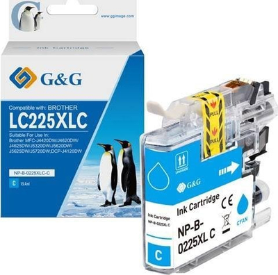 Kartushë boje G&G LC-225XLC, cyan, 1200 faqe