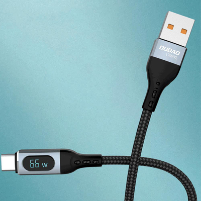 Kabllo Dudao, USB-A - USB-C, 1 m, e zezë