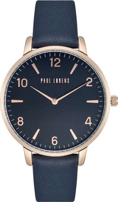 Orë dore për femra Paul Lorens PL12177A6-6F3, kuarc, rezistente ndaj ujit 30m, blu