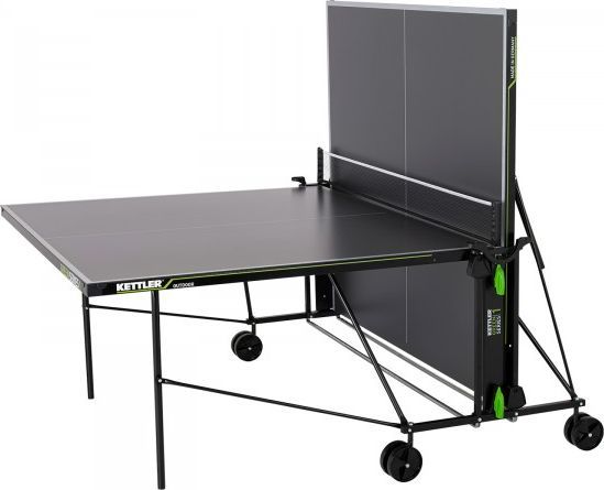Tavolinë pingpongu Kettler K1 Outdoor, melaminë 4 mm, palosëse, e zezë
