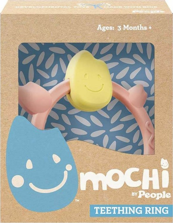 Unazë dhëmbëze Mochi Teka Natural Rice, pa BPA, 3m+, shumëngjyrëshe