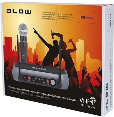 Sistem mikrofoni wireless Blow PRM 901, 50m, me 2 mikrofona, i zi