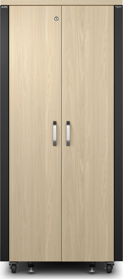 Kabinet serveri APC NetShelter Soundproof 32U, 230V, me rrota, ngjyrë dru maple