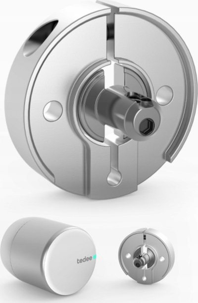 Adaptues cilindri Tedee TD-ADAPTER-SL, për dry smart, metalik argjendtë