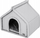 Shpi për qen DIAMOND Kennel R1, 42x32x43 cm, lëkurë eko, gri