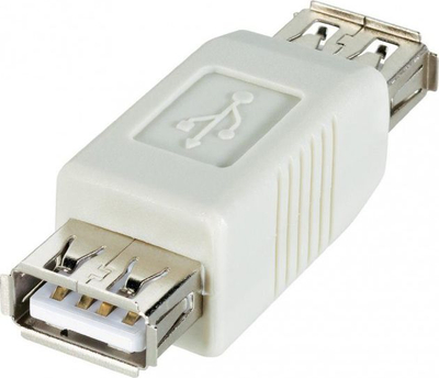 Адаптер USB Manhattan 327060, USB A женско на USB A женско, бел