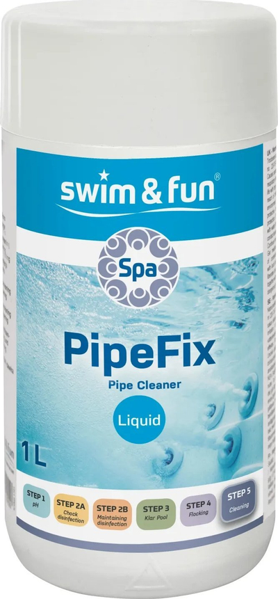 Solucion pastrimi për tuba Swim &amp; Fun Spa PipeFix, 1L, transparent