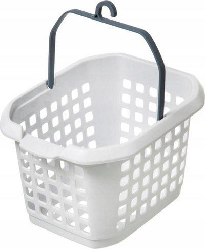 Shportë për rrobapanja 5five Simply Smart, plastike, me grep, e bardhë