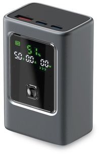 Power bank SBS PD, 10000 mAh, 35W, me ekran LCD, gri