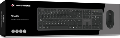 Set tastiere dhe mausi Conceptronic ORAZIO01ES, pa tela, i zi