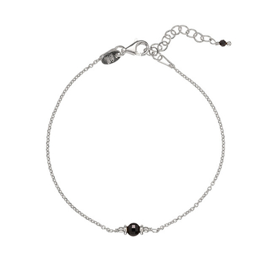Byzylyk Alisia minimalist, argjend, gur spinel i zi, për femra