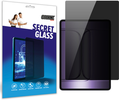 Xham mbrojtës tablet GrizzGlass Secret Glass, matte privacy, për OnePlus Pad 3 2 Pro OPPO Pad 4 4 Pro, i zi