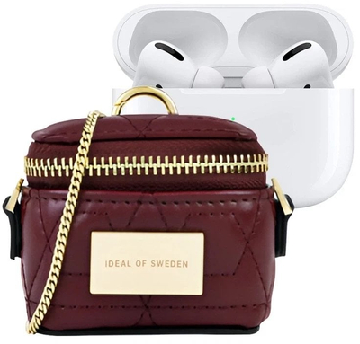 Мини чанта IDeal of Sweden Poppy, за AirPods, со ланец 105cm, црвена