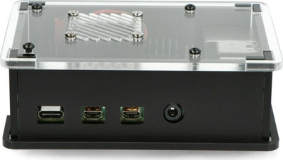 Kuti akrilike PiHut TPH-001 me ventilator 5V për Raspberry Pi, e zezë