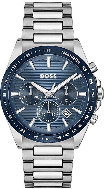 Ora dore Boss Strike Chronograph, 41mm, rezistente 5 bar, argjendi