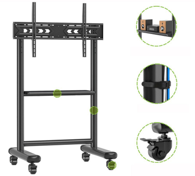 Стојка за телевизор Techly ICA-TR533BK, 60-86\", до 68kg, црна