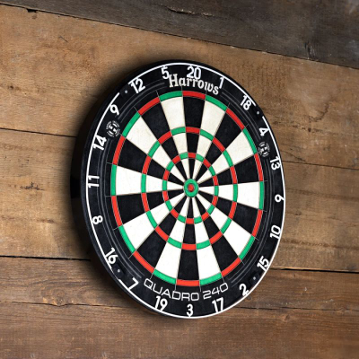 Dërrasë dart Harrows Quadro 240 Shield, për lojë profesionale, me unazë quadruple