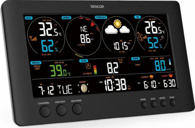 Stacion moti Sencor SWS 12500, WiFi, ekran me ngjyra 21.4 cm, i zi