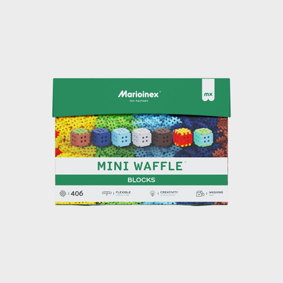 Lodër konstruktore Marioinex Mini Waffle Blocks, 406 copë, shumëngjyrëshe
