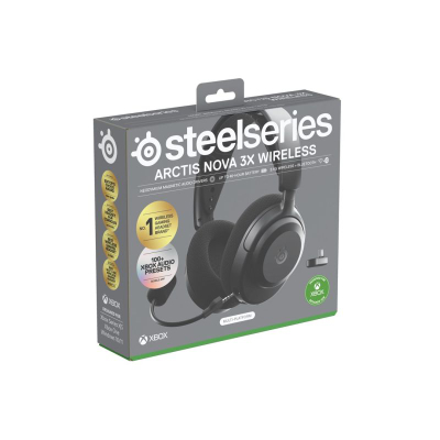 Kufje gaming SteelSeries Arctis Nova 3X Wireless, USB C, për Xbox dhe PC, të zeza