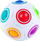 Lodër antistres Magic Ball, top sensorik puzzle, 8.5 cm, shumëngjyrëshe