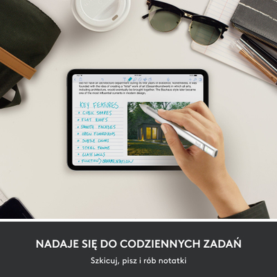 Set aksesorësh Logitech Crayon Stylus Silver dhe Combo Touch Case për iPad 10th Gen, tastierë me trackpad, gri