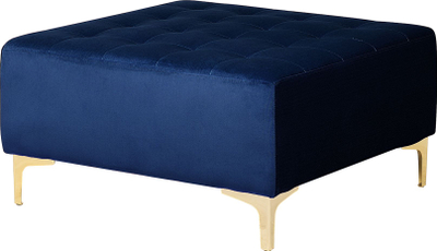 Këndollëk me ottoman ABERDEEN, kadife, modulare, blu navy