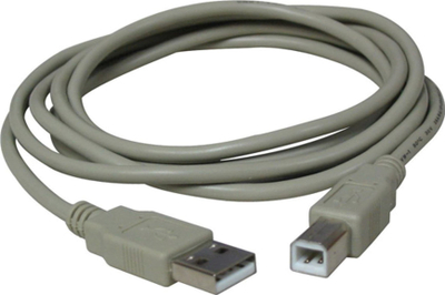 Kabllo USB-A me USB-B, 3m, USB 2.0, gri