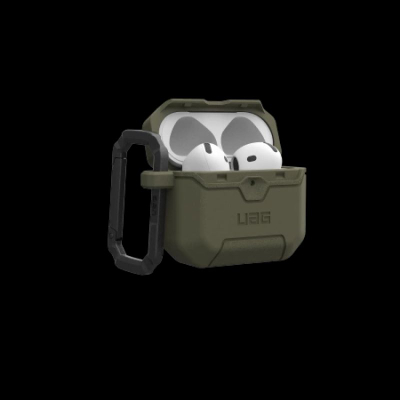Mbulesë UAG Scout për Apple AirPods 4, me karabinë, jeshile ulliri
