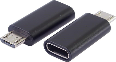 Adapter USB PremiumCord, USB C në microUSB, i zi