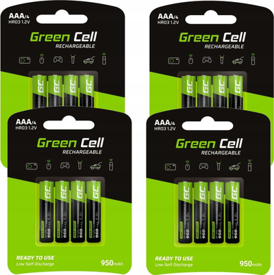 Bateri që i karikon prap Green Cell AAA R3, 950mAh, set me 16 copë