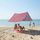 Tendë dielli ProGarden Canopy Tent, 297 x 170 cm, me shtylla, e kuqe me vija të bardha
