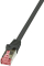 Kabllo patchcord LogiLink (CQ2013S), CAT.6, S/FTP, 0. 25 m, e zezë