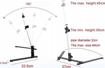 Tripod tavoline Massa Tripod Table, i gjatë rreth 45 cm, me kokë 3D, ngjyrë e zezë