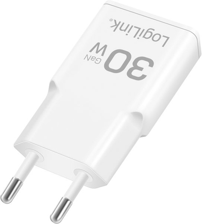 Karikues muri LogiLink GaN, 30W PD, me 2 porta USB A USB C, i bardhë