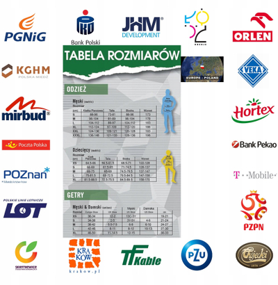 Poster Nike, tabelë përmasash veshjesh dhe getrash, multicolor